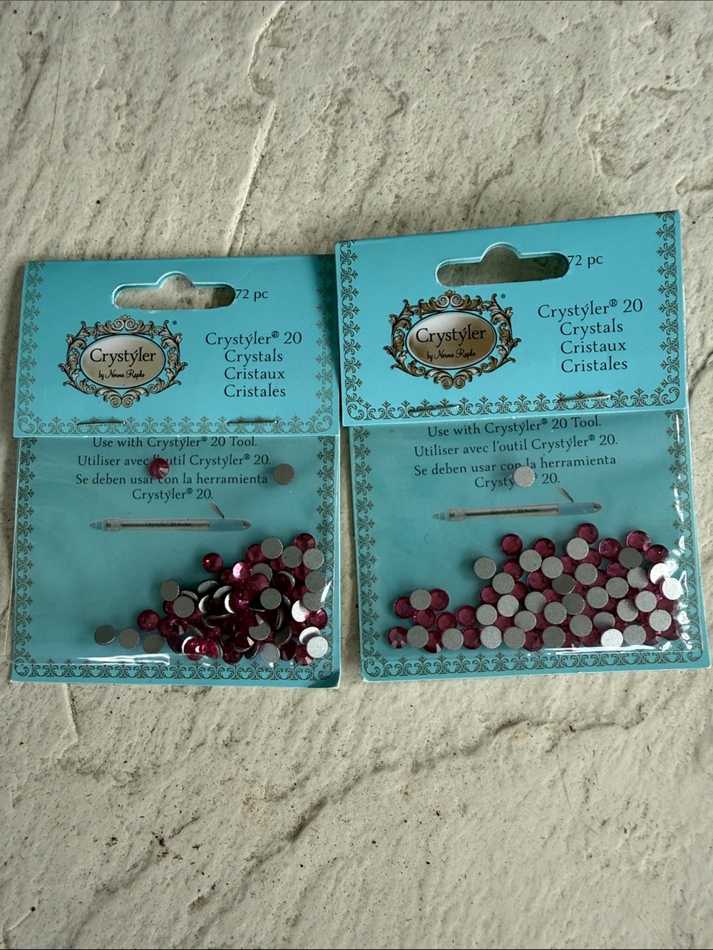 Pink Flatback Crystals - Sparkling Pink Embellishments (Pack of 72) 2 packages